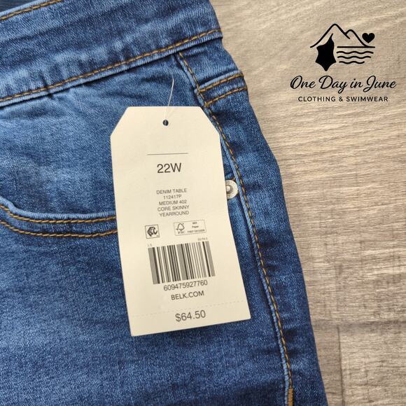 Wonderly Plus Size Mid Rise Skinny Jeans Size 22W - Picture 2 of 6